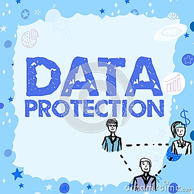 Conceptual caption Data Protection. Word for legal control over access and use of data stored in computer Stock Photo