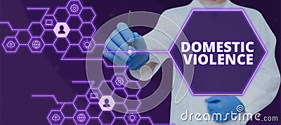 Writing displaying text Domestic Violence. Business showcase violent or abusive behavior directed by one family or Stock Photo