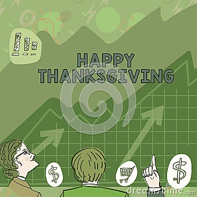 Conceptual caption Happy Thanksgiving. Business showcase Harvest Festival National holiday celebrated in November Stock Photo