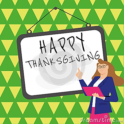 Conceptual caption Happy Thanksgiving. Conceptual photo Harvest Festival National holiday celebrated in November Stock Photo