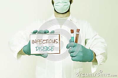 Conceptual caption Infectious Disease. Business showcase caused by pathogenic microorganism, such as viruses, and more Stock Photo