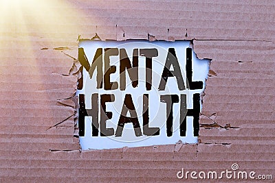 Conceptual caption Mental Health. Business overview persons condition regard to their psychological well being Smart Stock Photo
