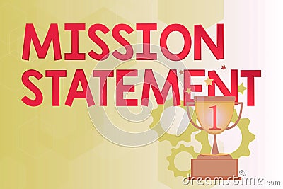 Conceptual caption Mission Statement. Business approach Formal summary of the aims and values of a company Modern Script Stock Photo