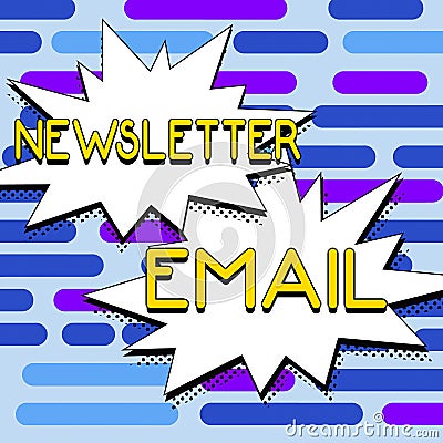 Hand writing sign Newsletter Email. Business approach email sent to subscribers informing them about the news Stock Photo