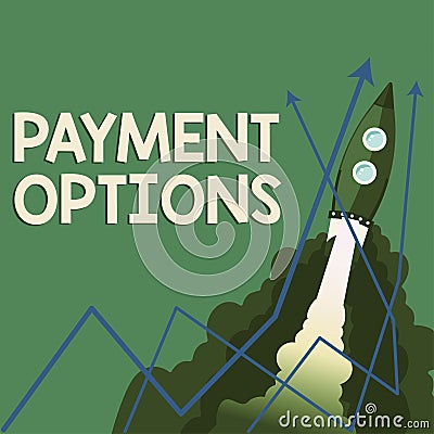 Conceptual caption Payment OptionsThe way of chosen to compensate the seller of a service. Business approach The way of Stock Photo