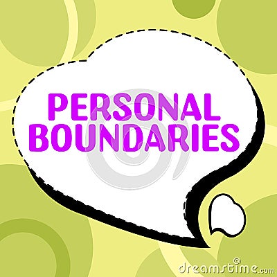 Conceptual caption Personal Boundaries. Business concept something that indicates limit or extent in interaction with Stock Photo