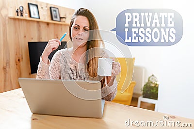 Conceptual caption Private Lessons. Word Written on teaching which is usually paid privately by small groups Internet Stock Photo