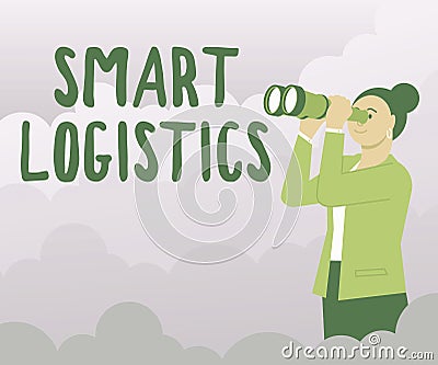 Conceptual caption Smart Logistics. Conceptual photo integration of intelligent technology in logistics system Woman Stock Photo