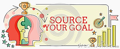 Conceptual caption Source Your Goalwork on your dreams and determine how to do that Set list. Word for work on your Stock Photo