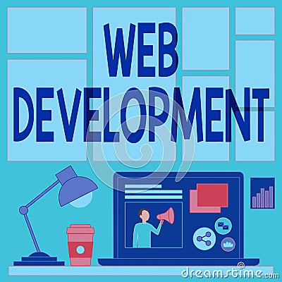 Conceptual caption Web Development. Business approach dealing with developing websites for hosting via intranet Laptop Stock Photo
