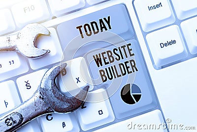 Conceptual caption Website Builder. Business approach construction of websites without manual code editing Abstract Stock Photo