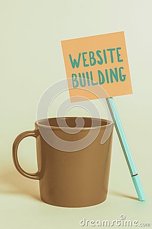 Conceptual caption Website Building. Word Written on site is constructed according to the clients needs Stock Photo