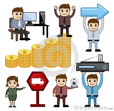 Conceptual Cartoon Business Vector Graphics Stock Photo