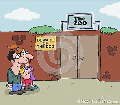 Conceptual cartoon about Zoo Stock Photo