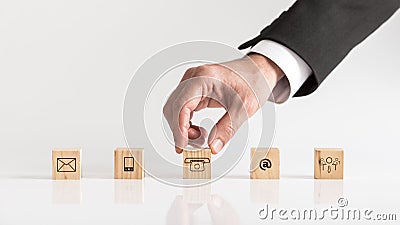 Conceptual of communication and customer support Stock Photo