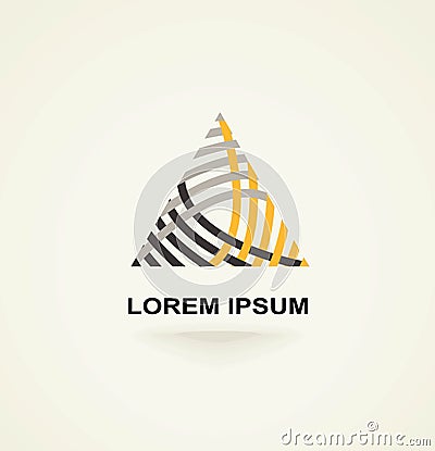 Conceptual creative technology vector abstract triangle icon template logo Vector Illustration