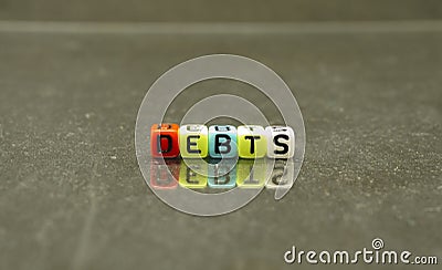 Conceptual of debts, an item in financial report Stock Photo