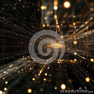 Conceptual Design of Data Streams in a Network, Visualizing Flow of Information Stock Photo