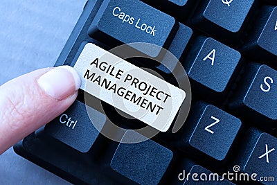 Conceptual display Agile Project Management. Concept meaning management methodology from traditional to modern Stock Photo