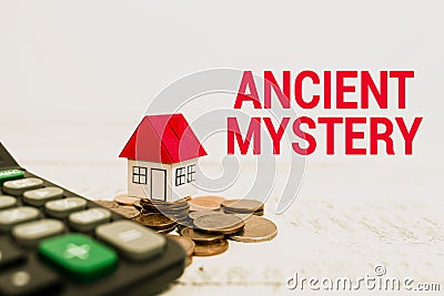 Conceptual display Ancient Mystery. Word Written on anything that is kept secret or remains unexplained Allocating Stock Photo