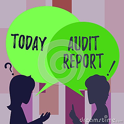 Conceptual display Audit Report. Business overview An appraisal of complete financial status of a business Assets Couple Stock Photo