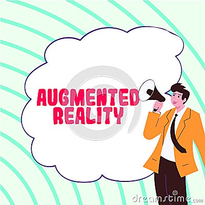Conceptual display Augmented Reality. Business concept technology that imposes computer image on the real world Stock Photo