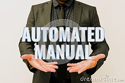 Conceptual display Automated Manual. Conceptual photo as trigger shift and it can switch between moods easily Presenting Stock Photo