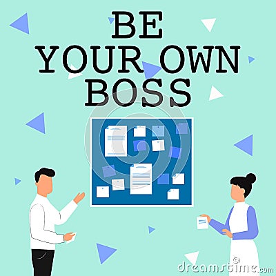 Conceptual display Be Your Own Boss. Word Written on Entrepreneurship Start business Independence Selfemployed Stock Photo