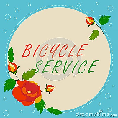 Text showing inspiration Bicycle Service. Business idea creating a name that identifies and differentiates a product Stock Photo