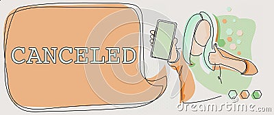 Sign displaying Canceled. Business overview to decide not to conduct or perform something planned or expected Line Stock Photo