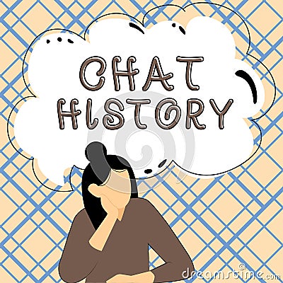 Conceptual display Chat History. Business idea archive of transcripts from online chat and instant messaging Stock Photo