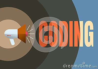 Conceptual display Coding. Conceptual photo assigning code to something for classification identification Illustration Stock Photo