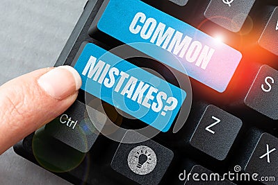 Conceptual display Common Mistakes. Conceptual photo repeat act or judgement misguided or wrong Stock Photo