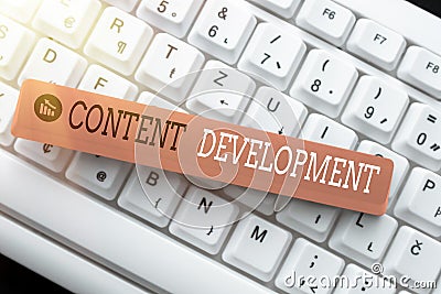 Conceptual display Content Development. Business overview Authoring and originating content for any medium Editing Stock Photo