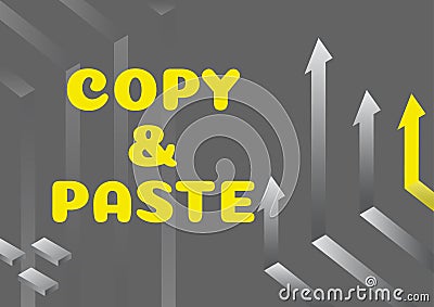 Conceptual display Copy Paste. Word Written on an imitation, transcript, or reproduction of an original work Stock Photo