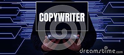 Conceptual display Copywriter. Business overview writing the text of advertisements or publicity material Stock Photo