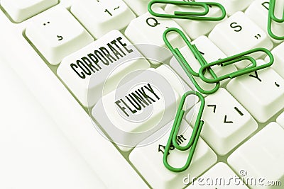 Conceptual display Corporate Flunky. Business concept someone who works obediently for another person in company Stock Photo