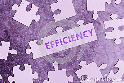 Conceptual display Efficiency. Business approach ability to prevent a waste of resources energy money and time Building Stock Photo