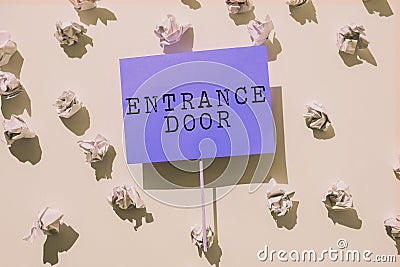 Conceptual display Entrance Door. Business showcase Way in Doorway Gate Entry Incoming Ingress Passage Portal Stock Photo