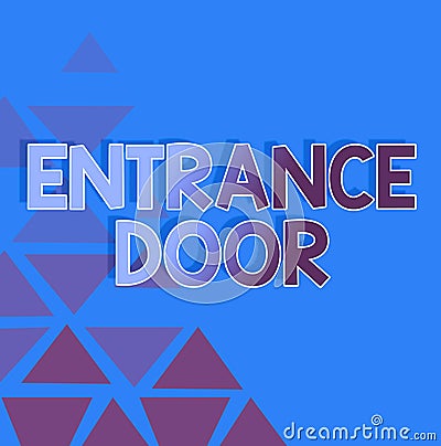 Conceptual display Entrance Door. Concept meaning Way in Doorway Gate Entry Incoming Ingress Passage Portal Line Stock Photo
