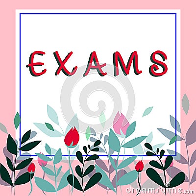 Conceptual display Exams. Business approach test of a specified kind to prove your strength and weakness Stock Photo