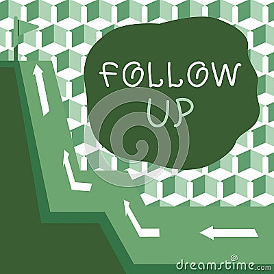 Conceptual display Follow Up. Business overview Additional info or any activity that needs to check secondly Stock Photo