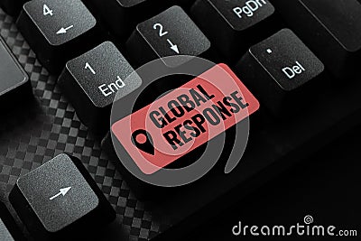 Conceptual display Global Response. Word for indicates the behaviour of material away from impact point Writing Online Stock Photo