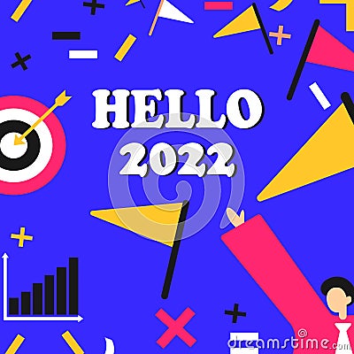 Conceptual display Hello 2022. Word for Hoping for a greatness to happen for the coming new year Successful Gentleman In Stock Photo