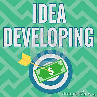 Conceptual display Idea Developing. Word Written on innovating the concept and bringing the idea to reality Currency Stock Photo