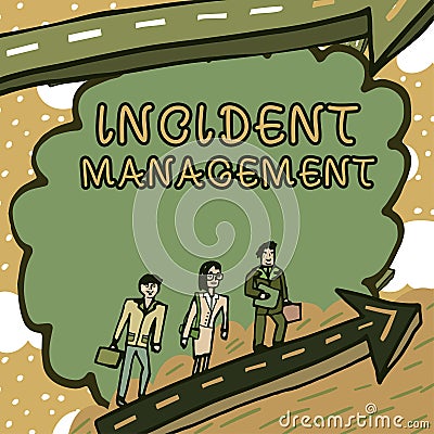 Conceptual display Incident Management. Concept meaning Process to return Service to Normal Correct Hazards Stock Photo