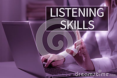 Conceptual display Listening Skills. Business approach search phrases that are highly relevant to specific niche Stock Photo