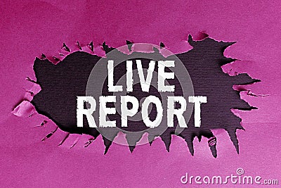 Conceptual display Live Report. Business showcase continuous stream of updates that are published in real time Stock Photo