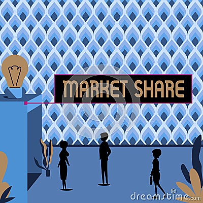 Conceptual display Market Share. Business overview The portion of a market controlled by a particular company E Stock Photo