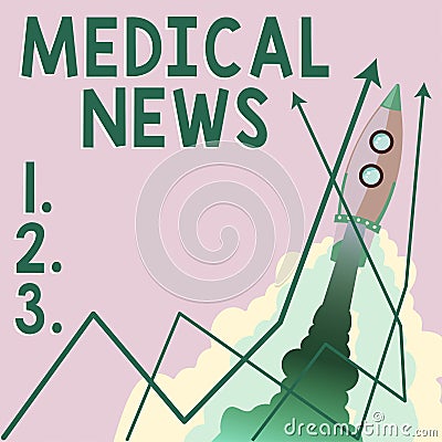 Handwriting text Medical News. Business concept report or noteworthy information on medical breakthrough Stock Photo